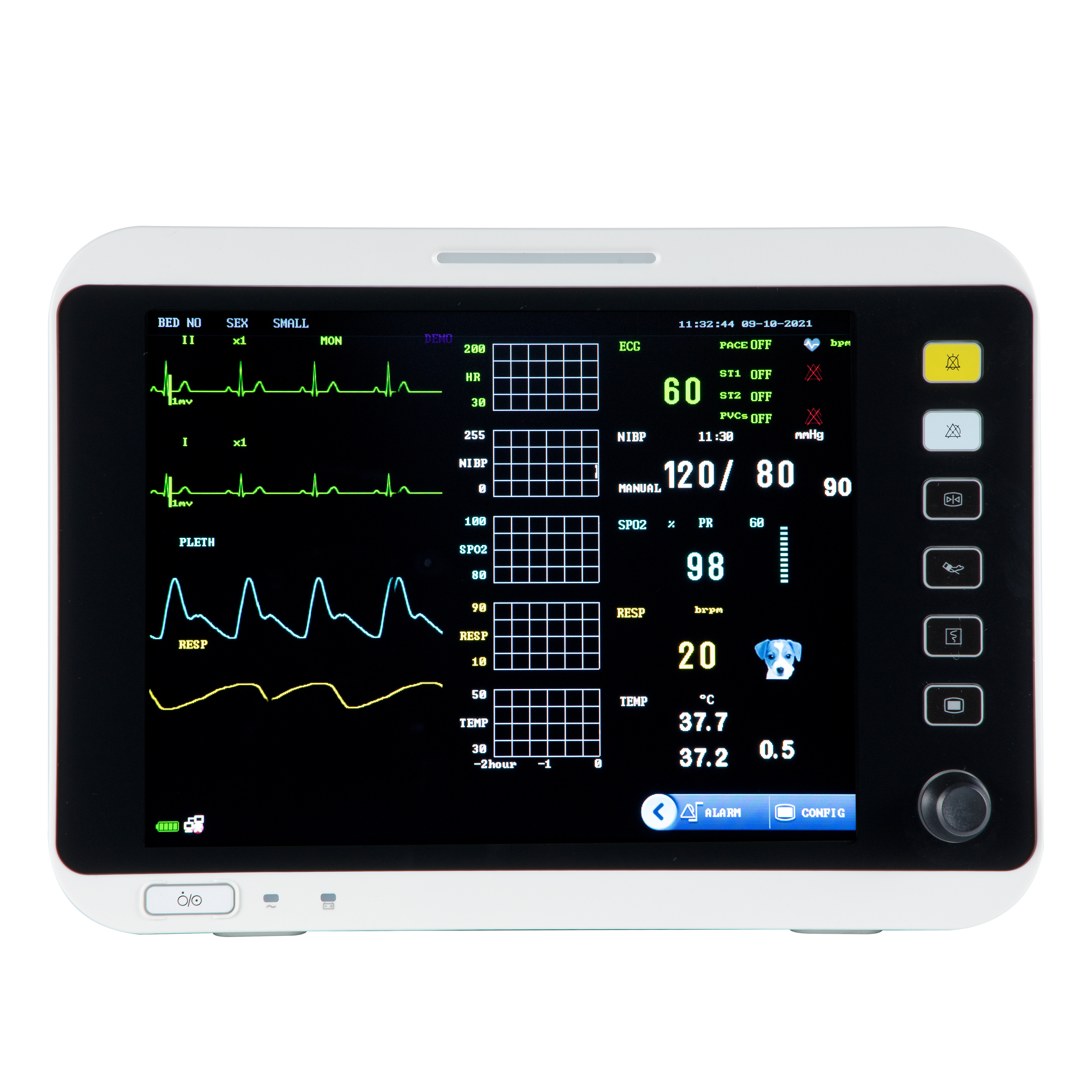 Monitor Multiparameter Dokter Hewan Portabel 12,1 Inci VM12B