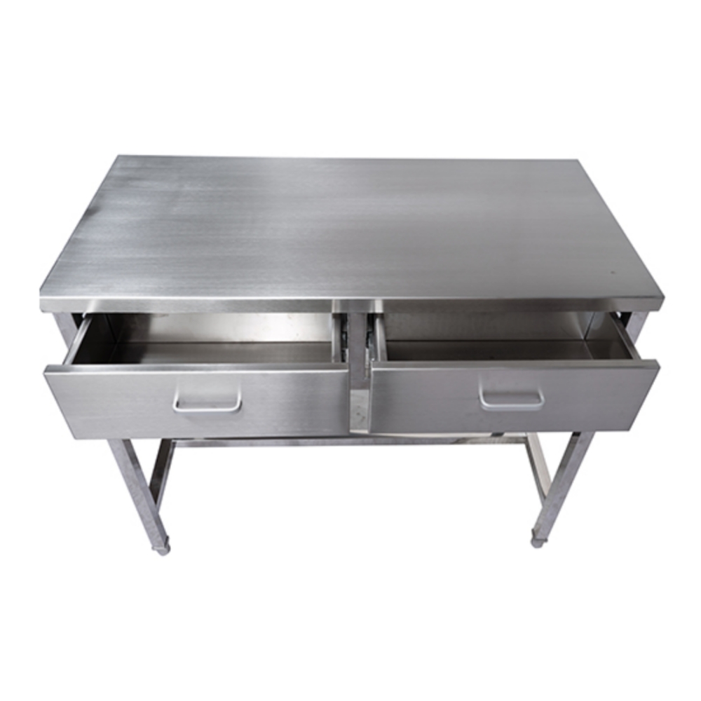 Meja Pemeriksaan Hewan Stainless Steel Bergerak dengan Laci PLST-03