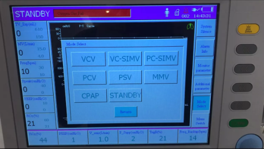 Panel mesin ventilator multifungsi veteriner